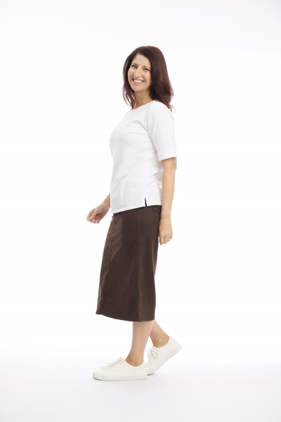 Midi Stretch Denim Skirt