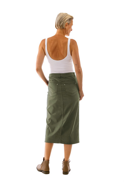 Midi Stretch Denim Skirt