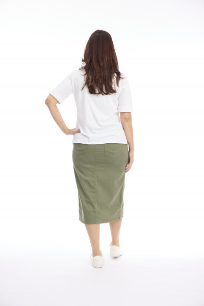 Midi Stretch Denim Skirt