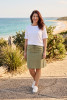 Plain Drawstrng Skirt with front and back pockets