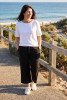 Drawstring Wide Leg 7/8 Pants