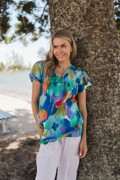 Kayla Cotton Blouse Short Sleeve