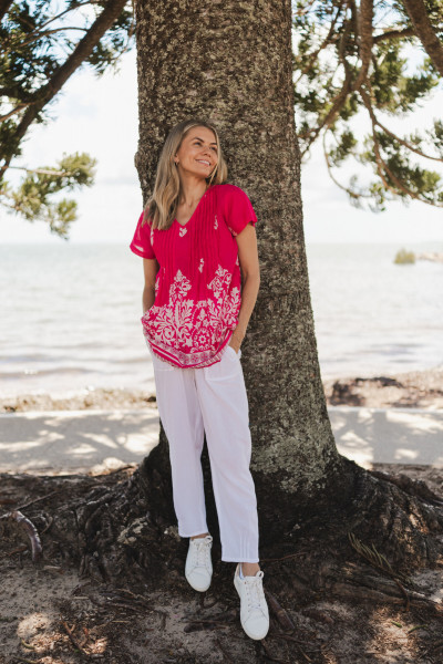 Kayla Cotton Blouse Short Sleeve