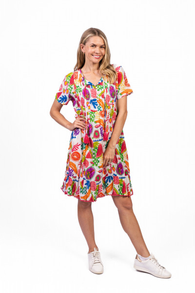 Colette V Neck Tassel Dress