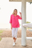 Evie Pleated Top with 3/4 Sleeve