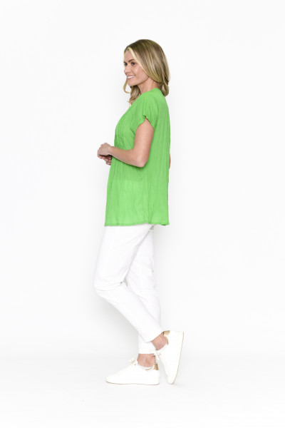 Kayla Solid Cotton Blouse Short Sleeve