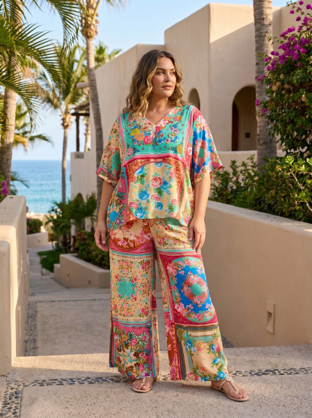 Foulard Fleurs Top Oversize