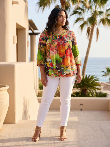 Jardin Exotique Top Pleated