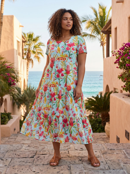La Mala Dress Midi Square Neckline
