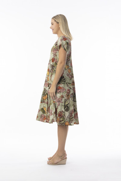 Lima Olive Dress Layers Sleeveless