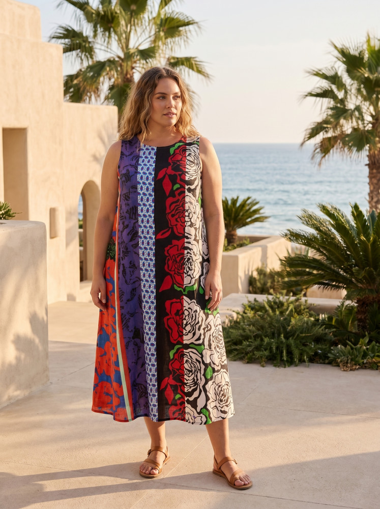 Menton Dress Midi Sleeveless