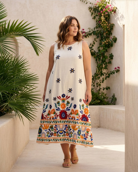 Pellion Dress Midi Sleeveless