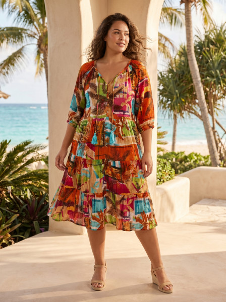Perpignan Dress Layers Puff Sleeve