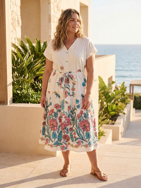 Rothschild Dress V Neck Buttonthrough Short