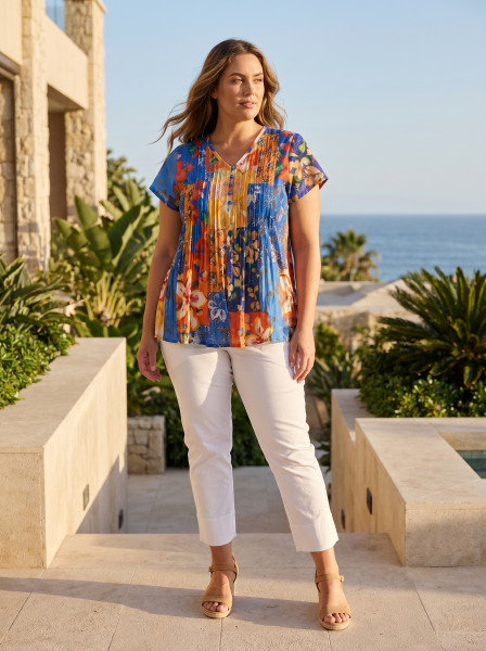 Rousilion Top Pleated