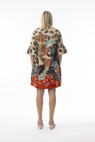 Saventa Dress Contemporary Frill Sleeve