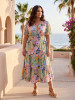 Sur Mer Dress Maxi Short Sleeve