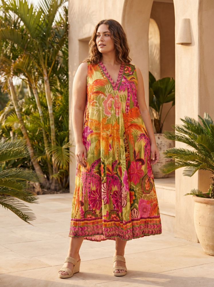 Tahiti Dress Maxi V Sleeveless