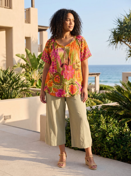 Tahiti Top Frill Neckline