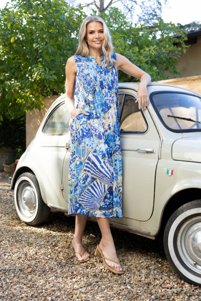 50yrs Oriental Dress Maxi Pleated