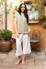 Linen Blend Top Vneck