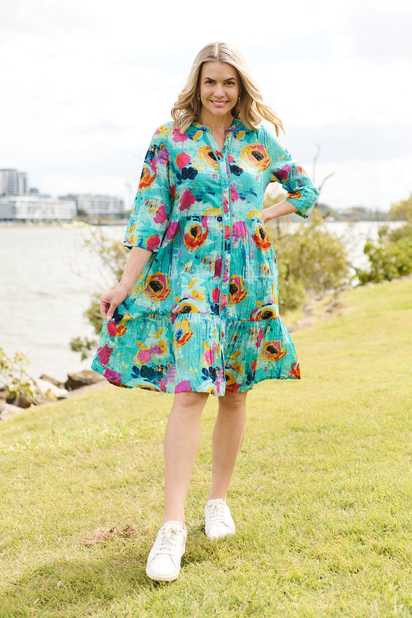 Vivian V Neck Shirt Dress
