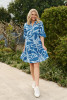 Maya Button V Neck Layer Dress