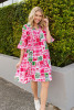 Maya Button V Neck Layer Dress