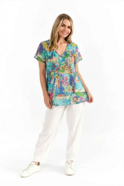 Kayla Cotton Blouse Short Sleeve