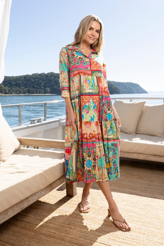 Foulard Fleurs Dress Collar Layers