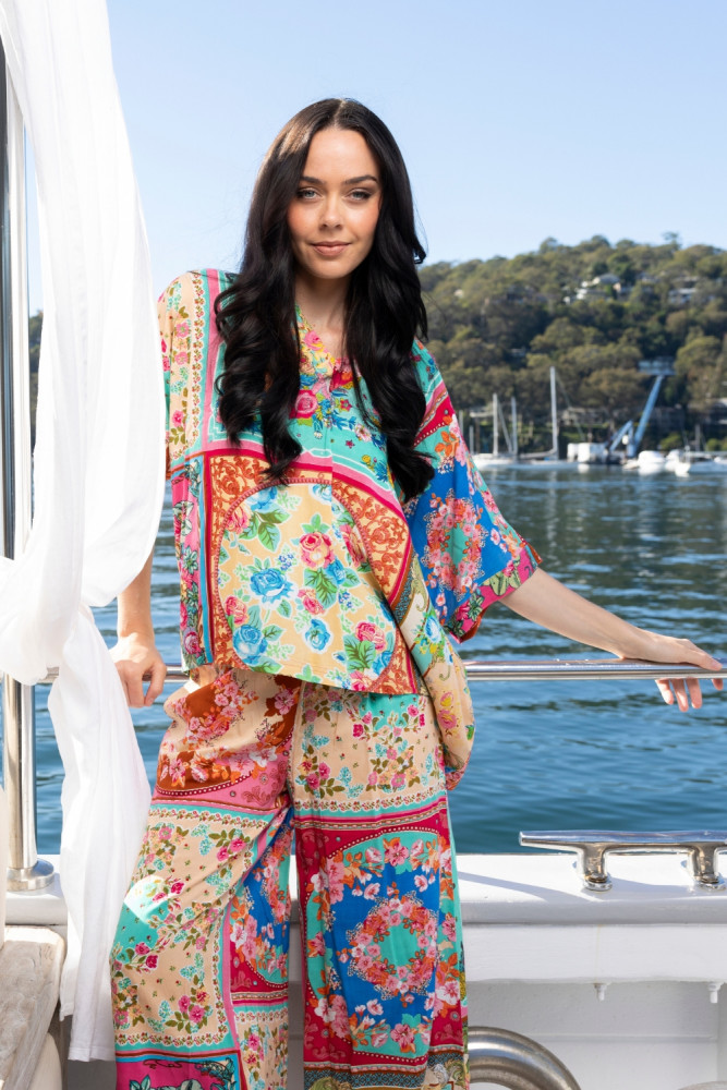Foulard Fleurs Top Oversize