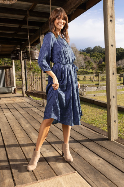 Solid Dress Pleated w belt