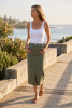 Midi Stretch Denim Skirt