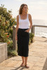 Midi Stretch Denim Skirt