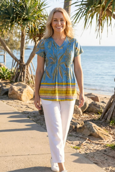 Kayla Cotton Blouse Short Sleeve
