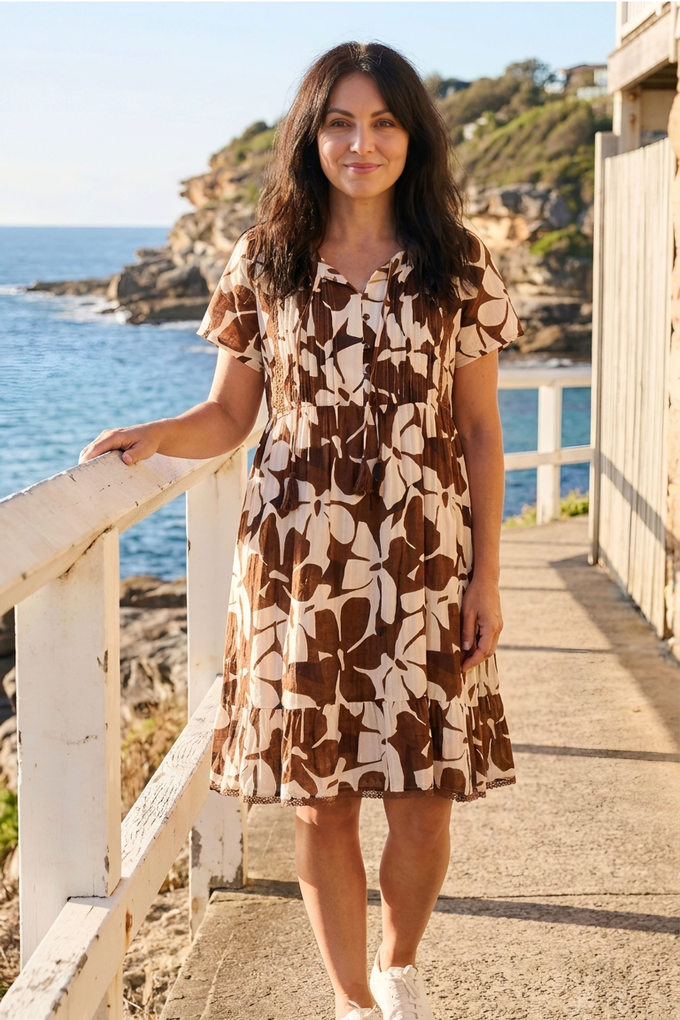 Colette V Neck Tassel Dress