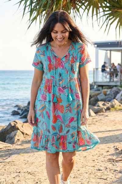 Colette V Neck Tassel Dress