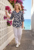 Tina V neck Pleated Top 3/4 Sleeve