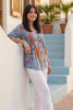 Tina V neck Pleated Top 3/4 Sleeve