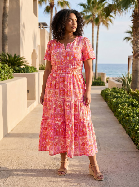 Vieux Port Dress Maxi Short Sleeve