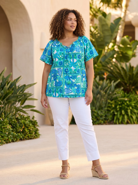 Vieux Port Top Frill Neckline