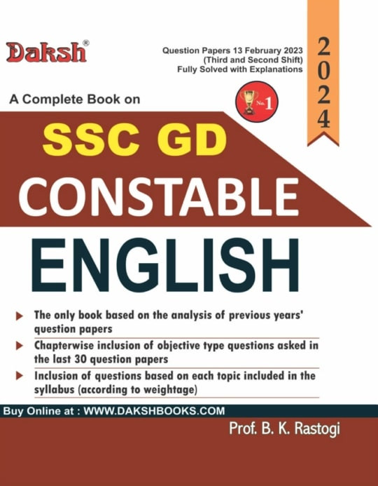Daksh SSC GD Constable English By B K Rastogi