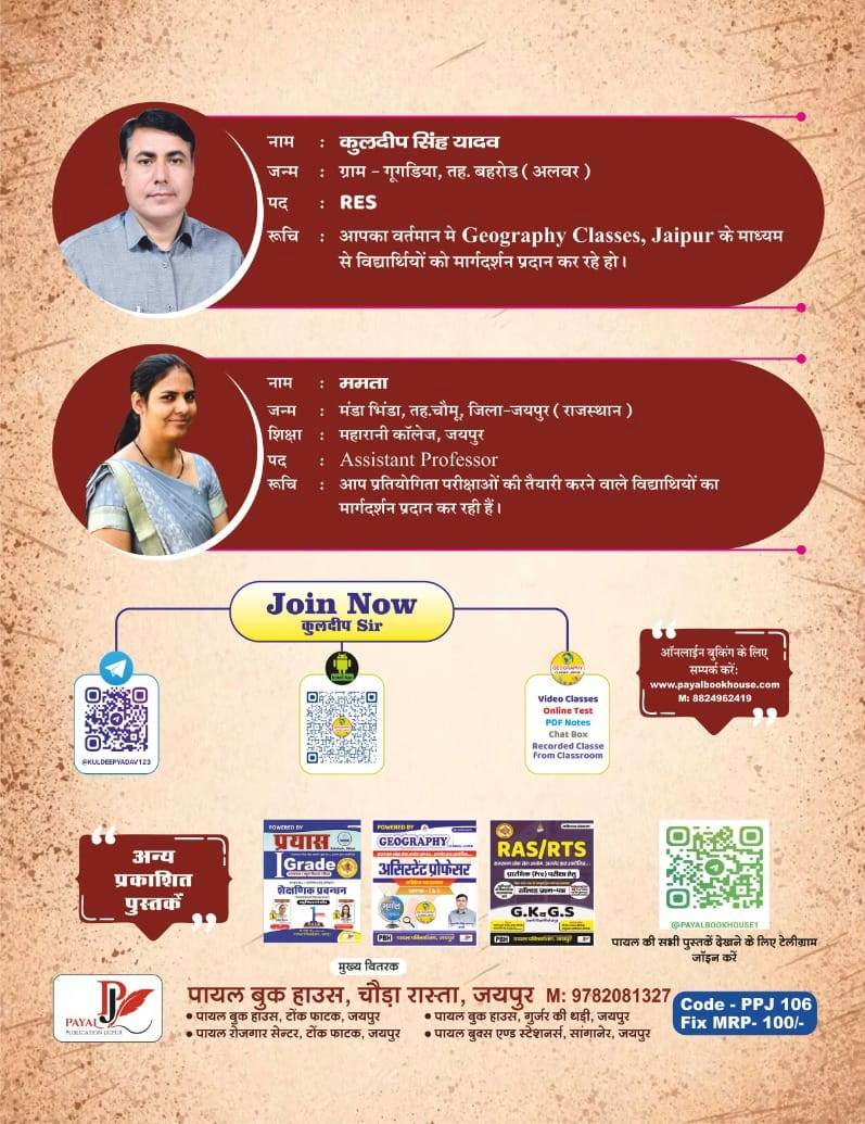 Payal Assistant Professor Third Paper GK 10 Model Paper