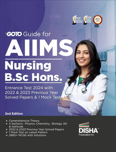 Disha AIIMS Nursing BSc Hons Entrance Test 2024 with 2022 2023 Previous Year Solved Papers 1 Mock Test 2nd Edition