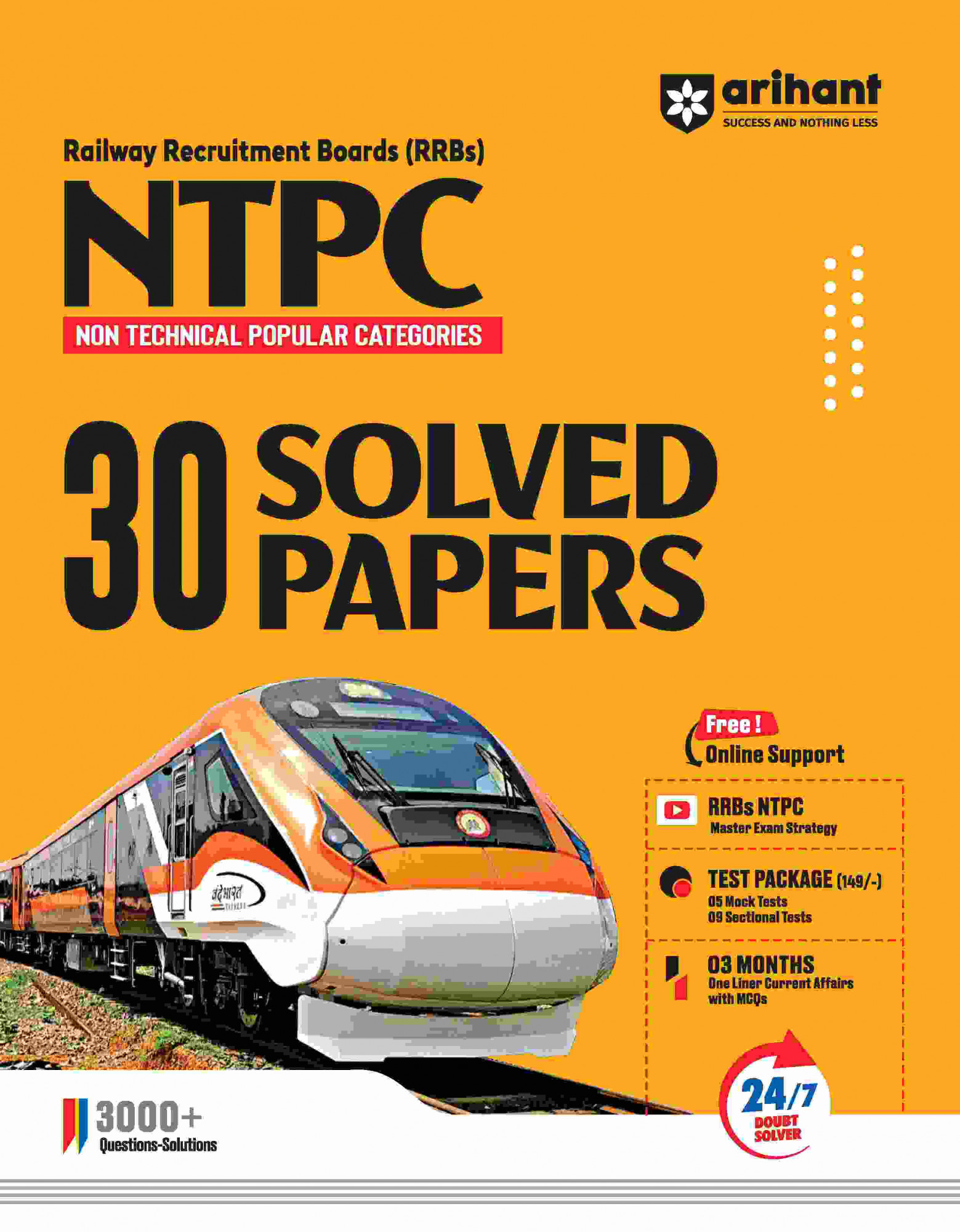 Arihant RRB NTPC 30 Solved paper 3000 Questions Non Technical Popular Categories English