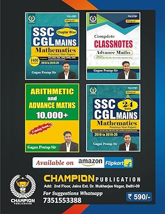 Champion Publication Bilingual Complete Classnotes Arithmetic By Gagan Pratap Sir