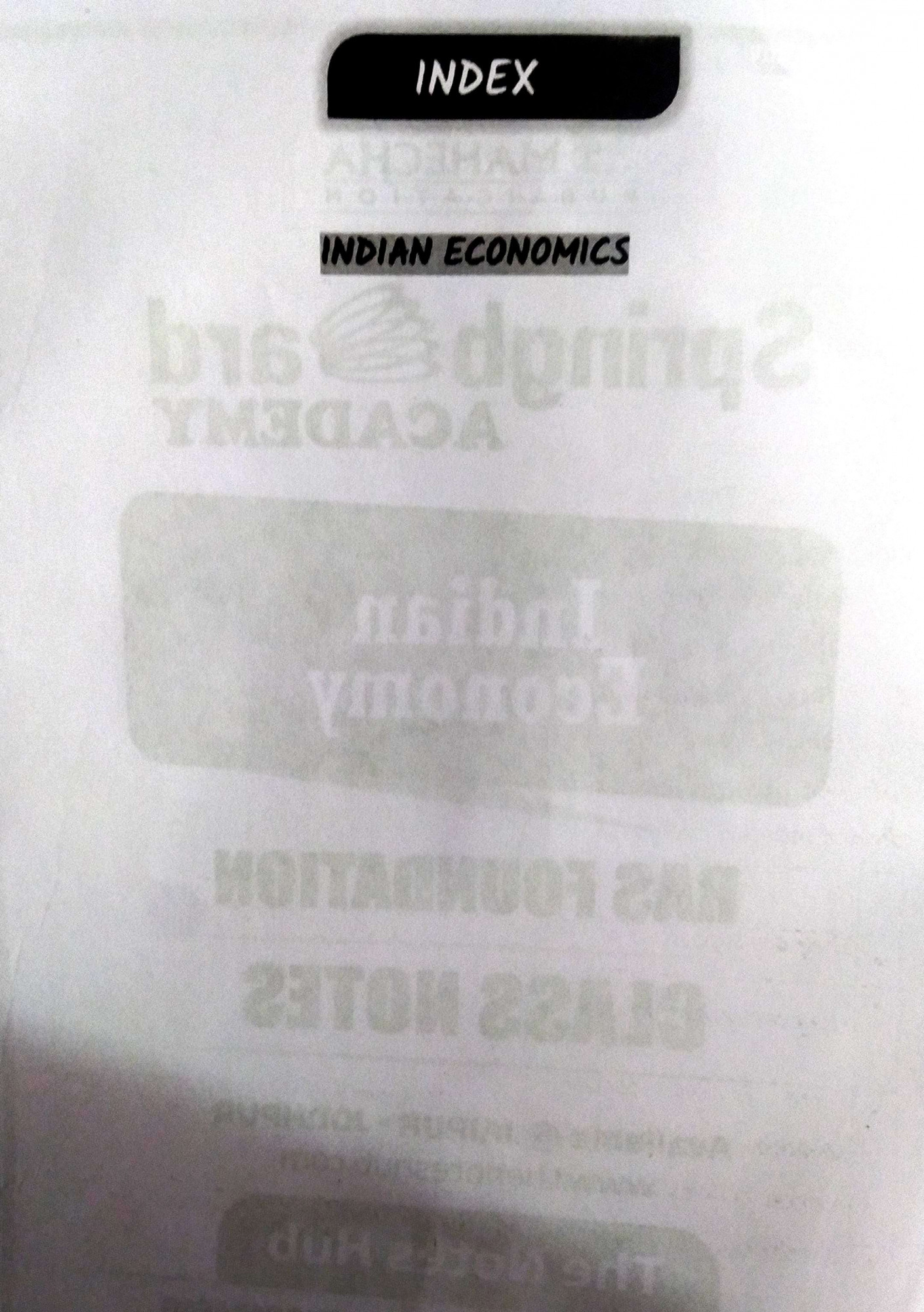 Spring Board RAS Indian Economy English 2024