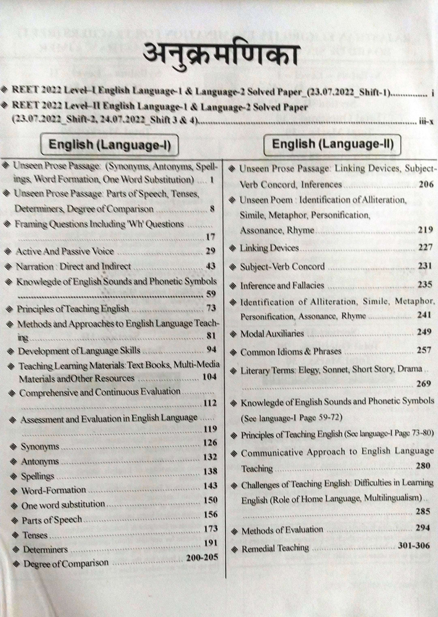 Lakshya Reet Level-1 and 2 English Language-1 and 2 According to the detailed syllabus released on 16th December 2024