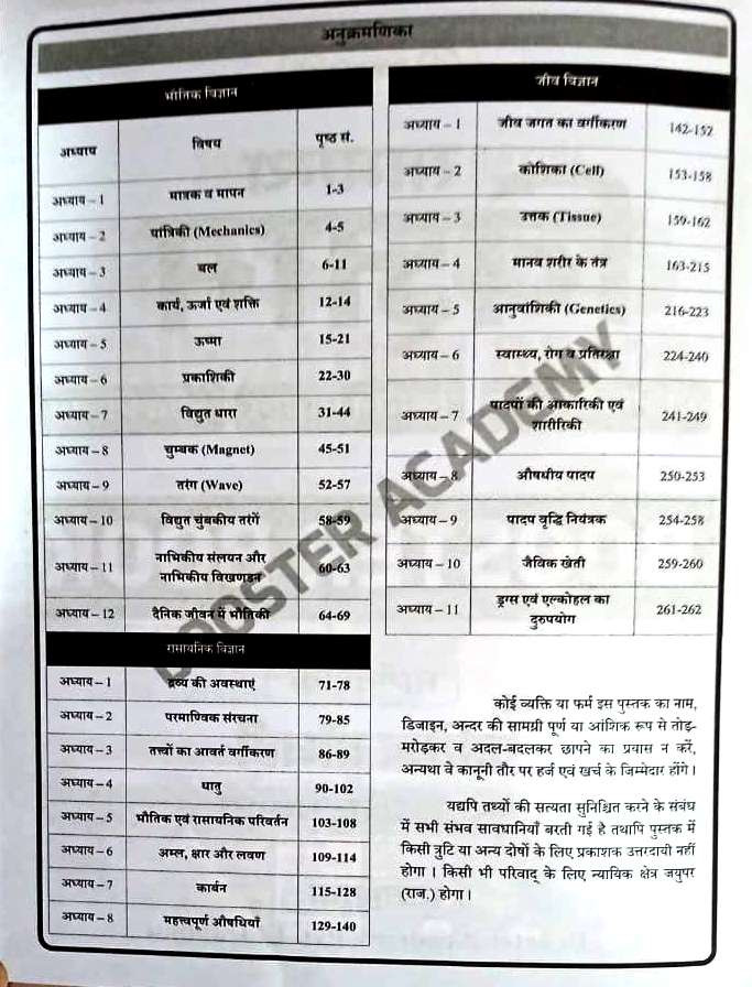 Booster Academy NCERT Samanya Vigyan For RASPSI First Edition By Kapil Choudhary