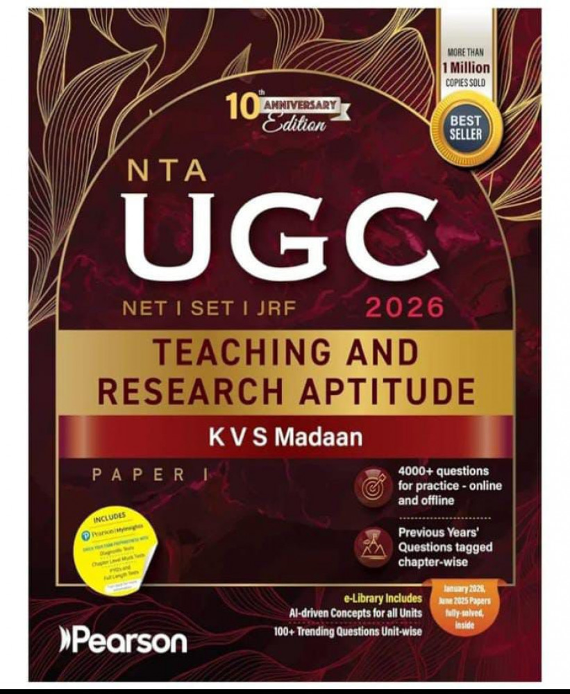 Image of Pearson UGC NET JRF First Paper - 1 Teaching and Research Aptitude 2026 By KVS Madaan English Medium